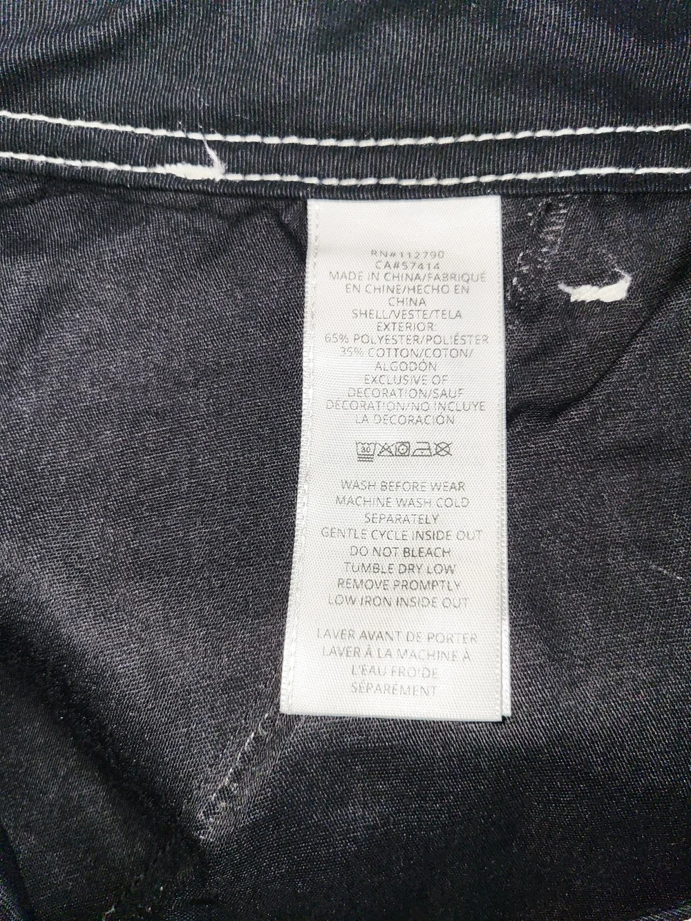 True Religion Bobby Baggy Cargo Pant Mens 34 Jet Black White Stitch NWT